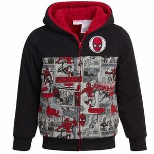 NWT Marvel Spider-Man Kids Boys Fleece Plush Hoodie winter cozy outdoor